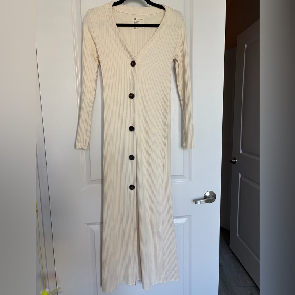 For Days Long Ribbed Cream Duster Cardigan | XS